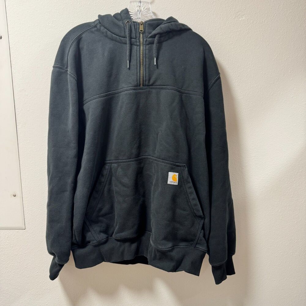 Carhartt Paxton Rain Defender 1/4 Zip Hoodie Black Mens Size L